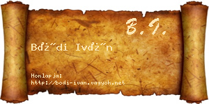 Bódi Iván névjegykártya
