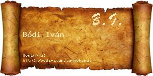 Bódi Iván névjegykártya