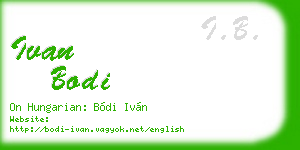 ivan bodi business card